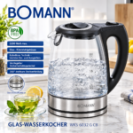 Bouilloire en verre 1.7L 2200W Bomann WKS 6032
