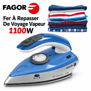 Fer À Repasser De Voyage Vapeur 1100W Semelle Inox Pliable Fagor PLV-150